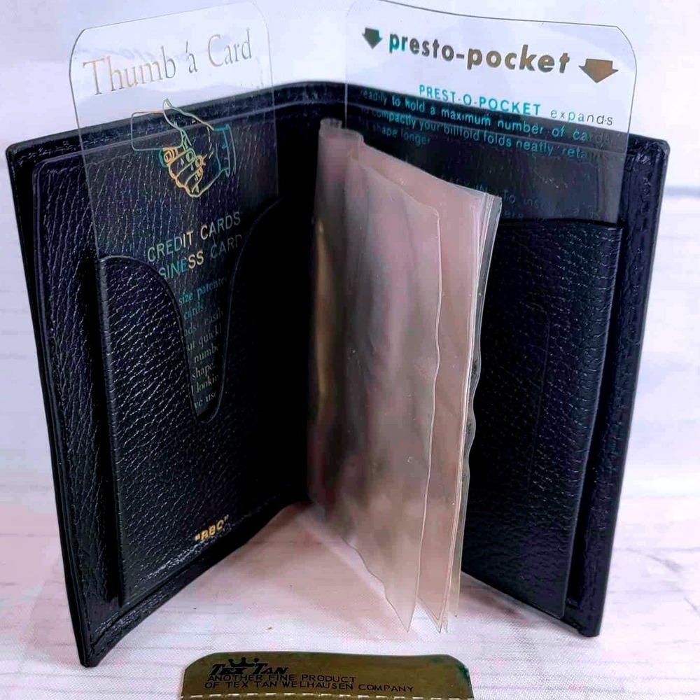 TexTan Men's Bifold Wallet Black Leather‎ Card Holder Organizer